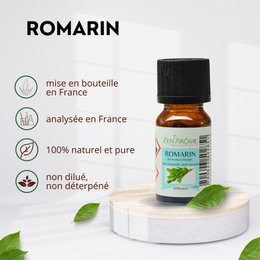 Etherische olie - Rozemarijn - 10 ml - Gebruik voor diffusie - Verpakt in Frankrijk