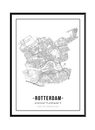 Rotterdam - Plakat med bykort