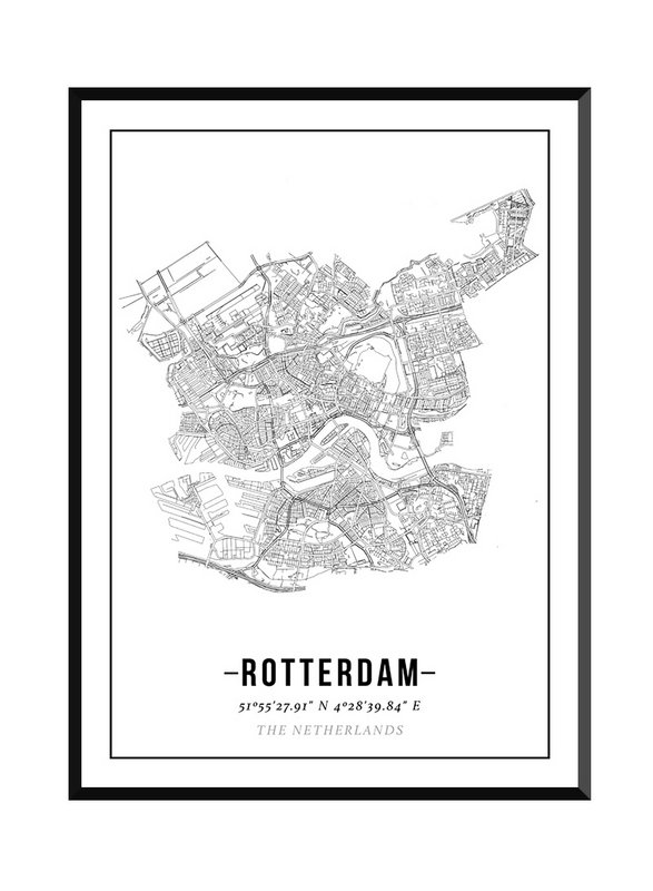 Rotterdam - Plakat med bykort