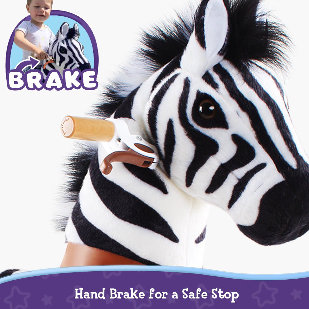 PonyCycle Official Ride-on-toy Modelo U Zebra tamaño 3 y 4 con freno
