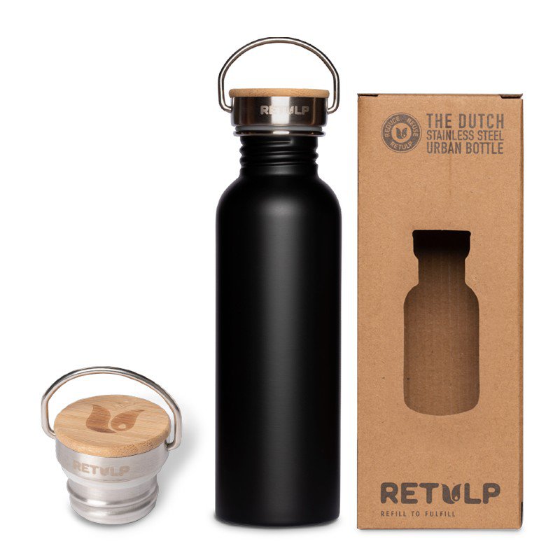 Gourde Urban en acier inoxydable Noir 750 ml