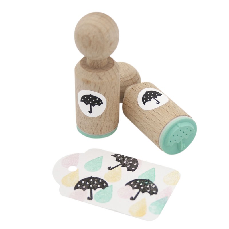 Mini paraply træstempel
