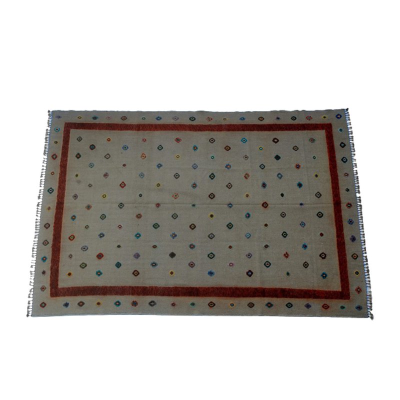Tapis Kilim Soumak Tapa Beige