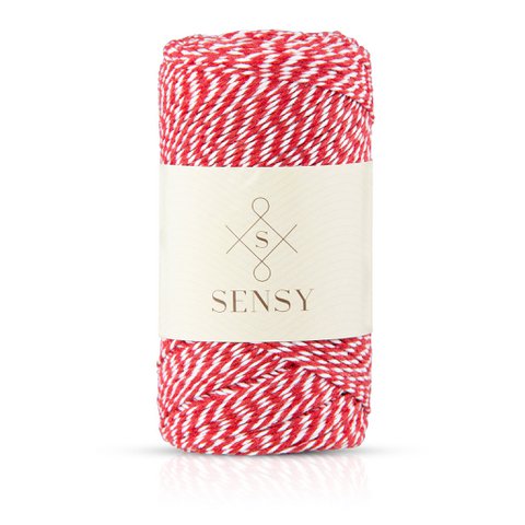 Sensy Premium 2mm - 240 yards %100 Cotton Striped Twine Pack