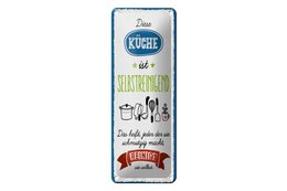 Tin sign saying 27x10 cm kitchen self-cleaning That means every decorative sign