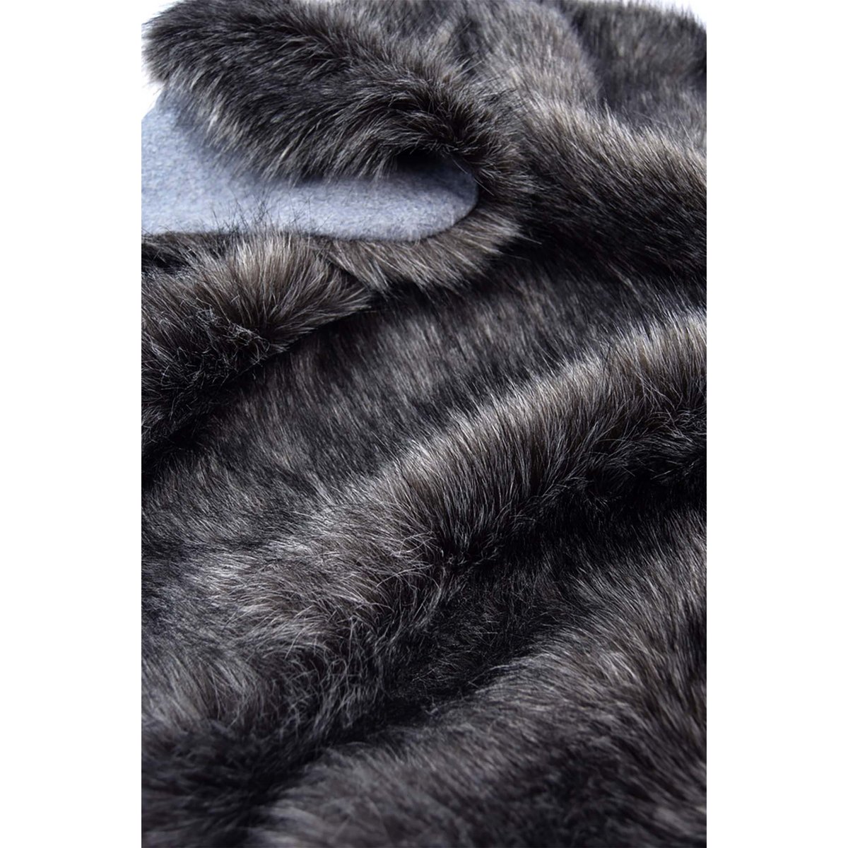 Seat Cover Silver Faux Fur