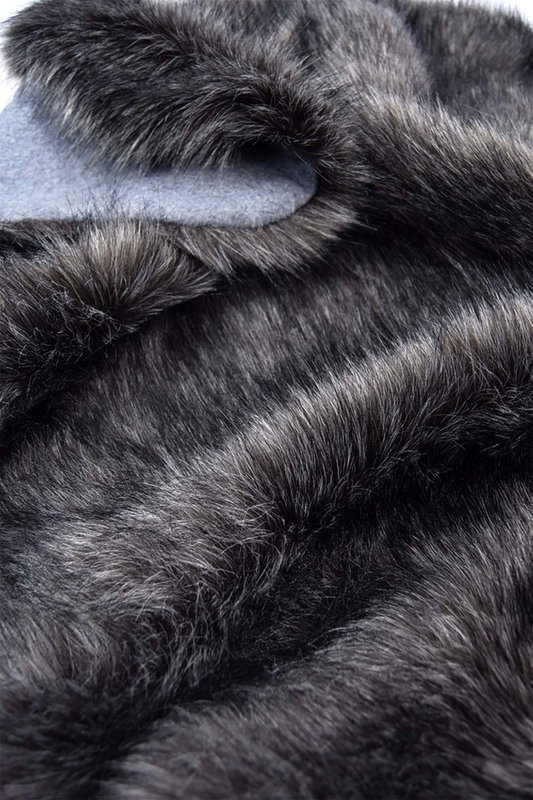 Seat Cover Silver Faux Fur