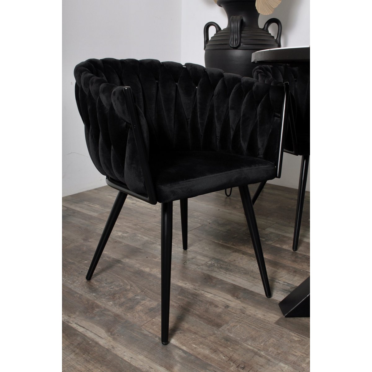 Sedia Wave nera (set di 2)