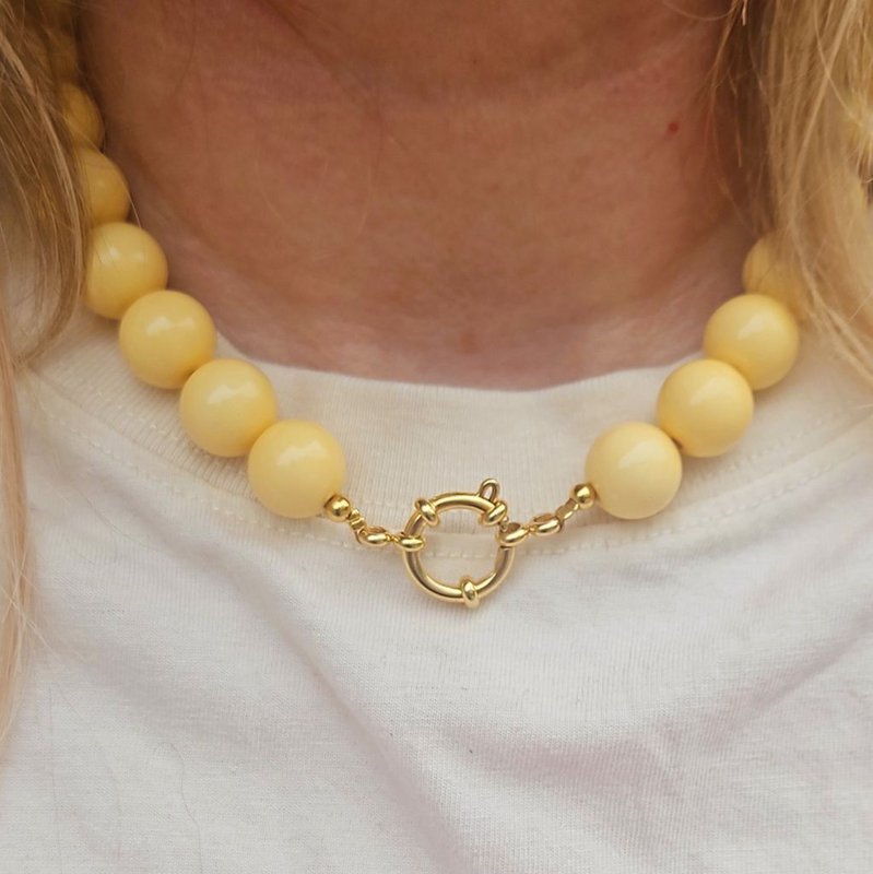 Kralenketting soft yellow