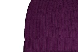 Purple wool and acrylic beanie