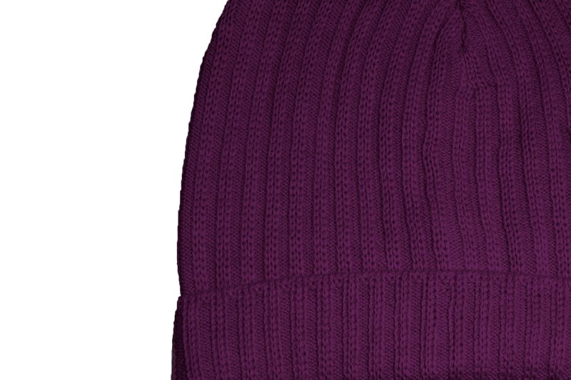 Purple wool and acrylic beanie