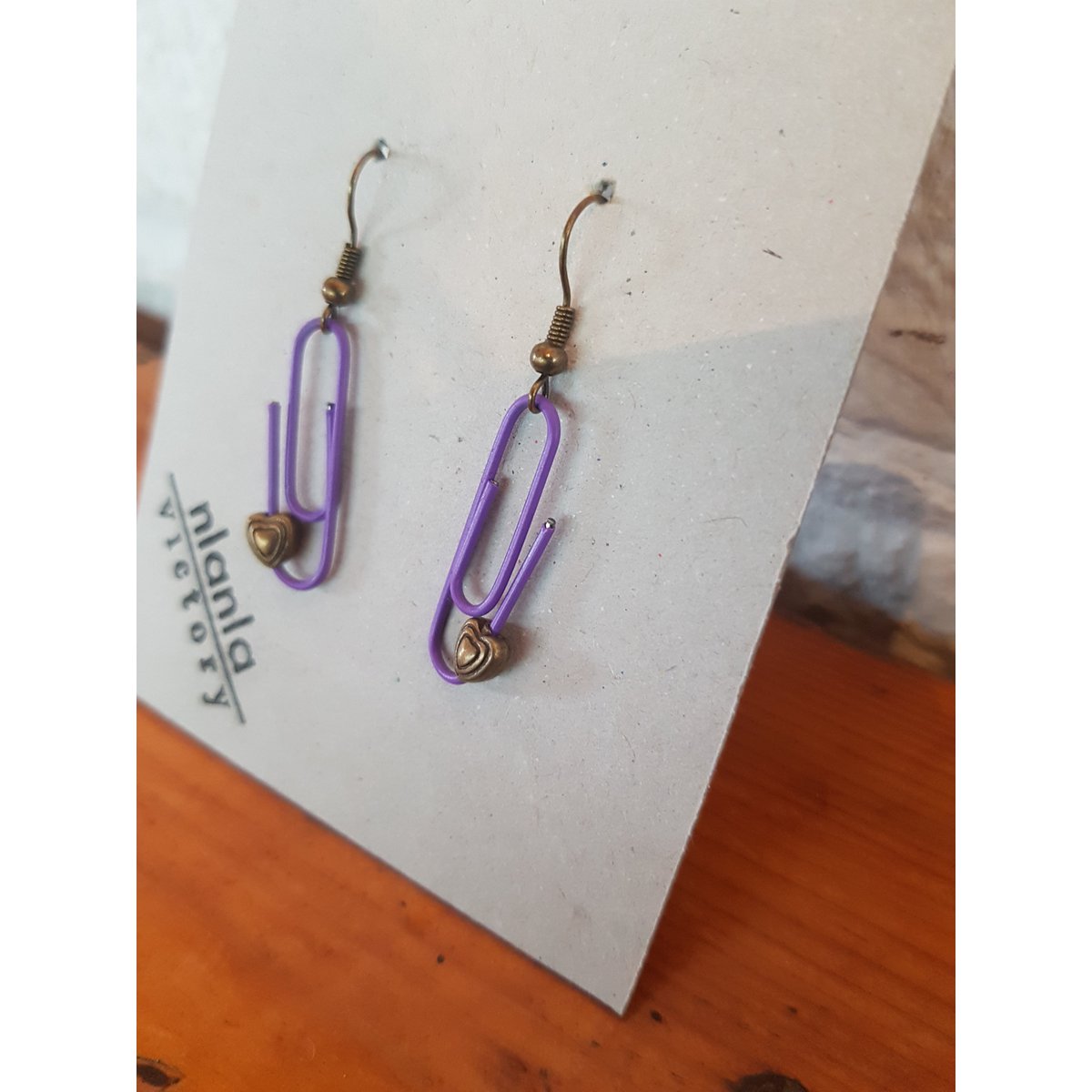Pendientes de clip personalizados morados | por lovebynlanla