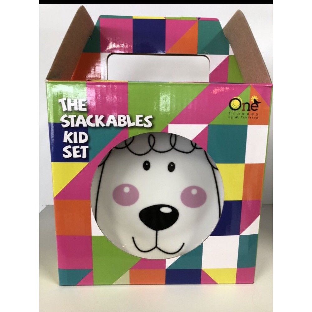 Dulce Oveja –4uds. vajilla de porcelana apilable infantil