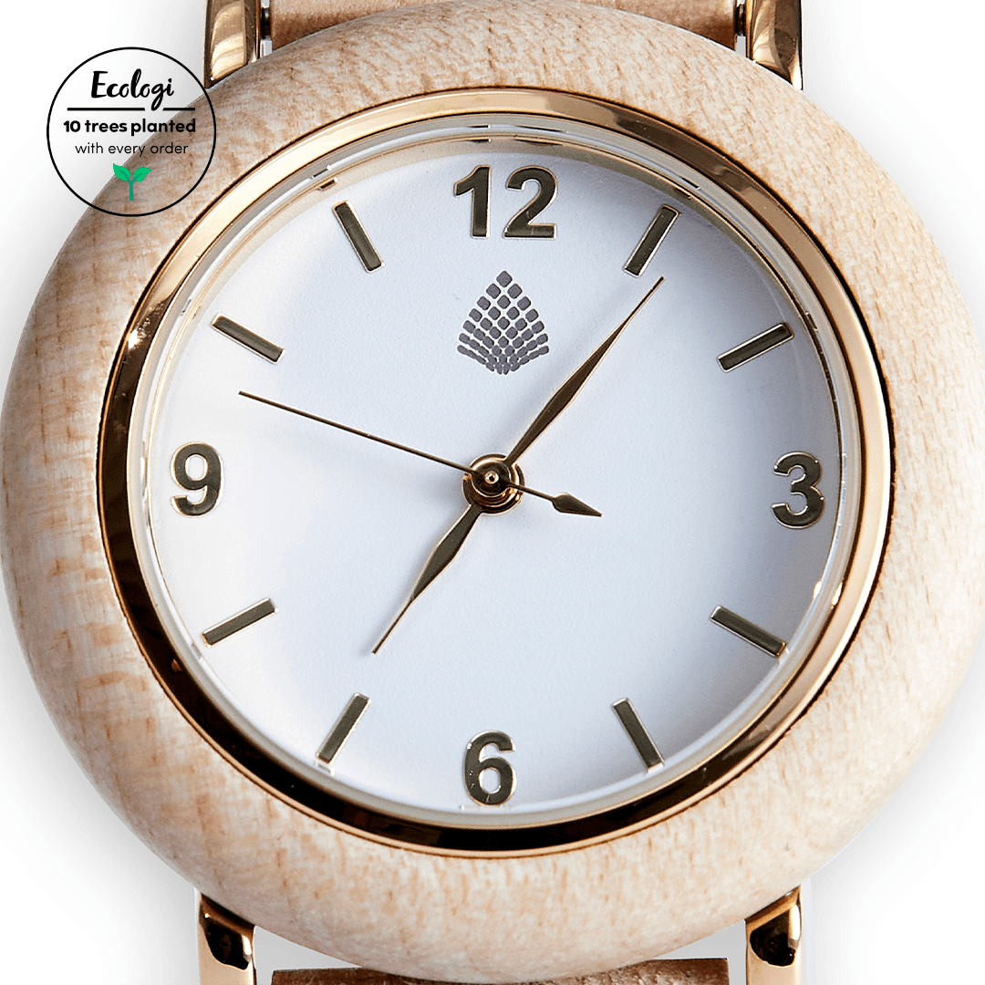 Minimalist Wrist Watch, Womens Accessories, Beige Wood Watch, Elegant Wrist Watch, Sustainable Watch, Holiday Gifts For Her ~ The Birch