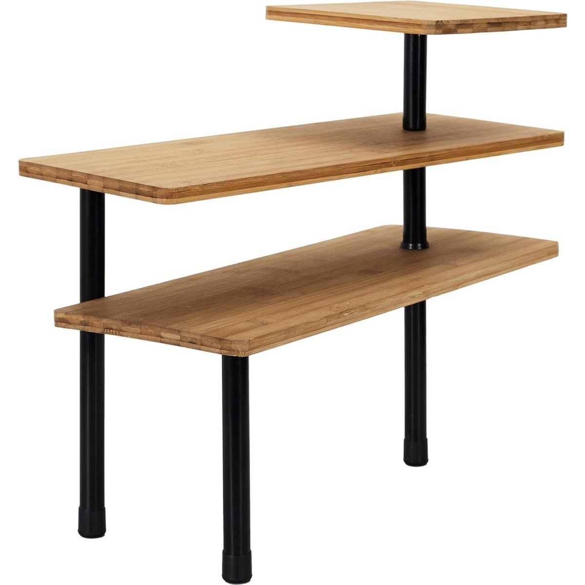 Bamboe Hoekrek – 3-Lagen - 43 x 27 x 43 cm - Ruimtebesparend Keuken Opbergrek – Badkamer Organizer - Hoekkastje – Duurzaam Plantenrek – Bruin