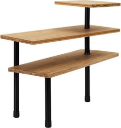 Bamboe Hoekrek – 3-Lagen - 43 x 27 x 43 cm - Ruimtebesparend Keuken Opbergrek – Badkamer Organizer - Hoekkastje – Duurzaam Plantenrek – Bruin