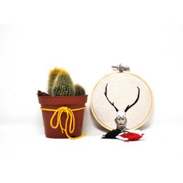 Handmade Embroidery Hoop Wall Art - Fashion Collection - Textile Wall Decoration (10cm)