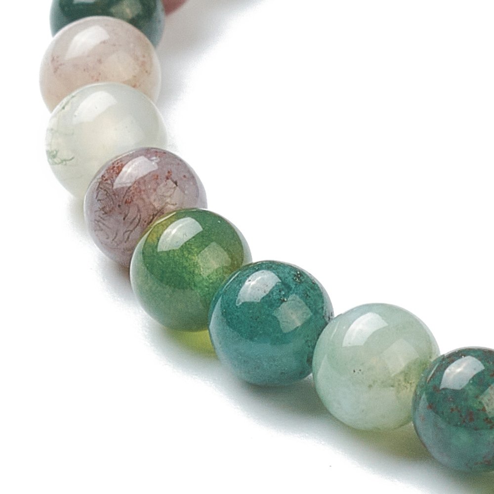 Natural Indian Agate Beaded Stretch Bracelet 4mm