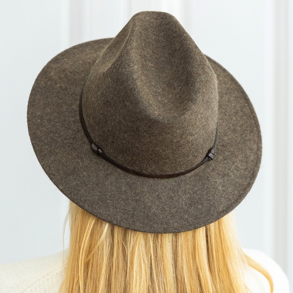 CHAPEAU FEUTRE - lien cuir, bord cousu