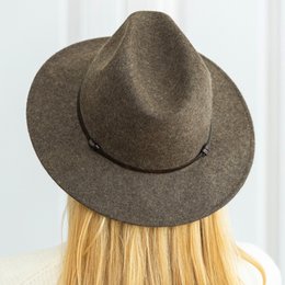 CHAPEAU FEUTRE - lien cuir, bord cousu