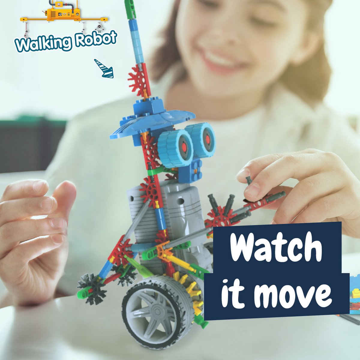 Science4you - Deltabot Robot Building Kit for Kids 8-14 Years - Build Your Own Robot with this Construction Kit, Robotics Kit with 117 Pieces, Educational Toys for 8 Year Olds, Stem Toys Age 8+