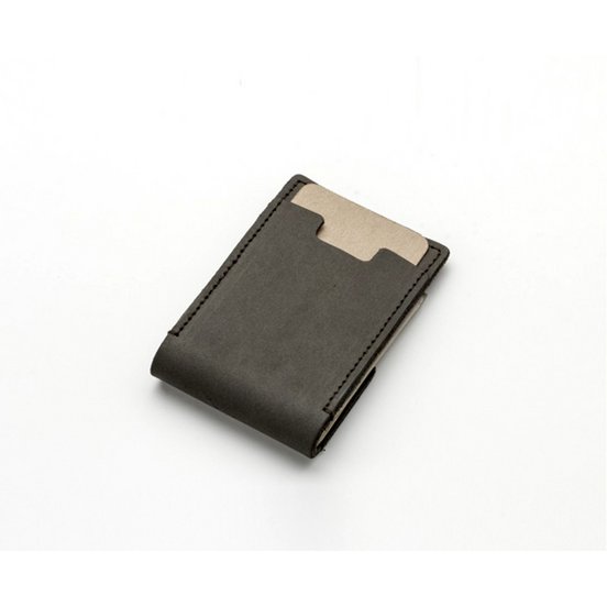 Leather money clip with integrated card holder