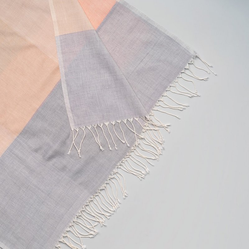 Soft handwoven cotton scarf pastel shades