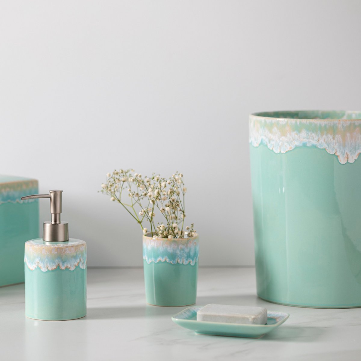 Taormina Bath Soap Dish 13 TA683 Aqua