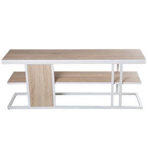 TV TABLE WOOD COLOR OAK/WHITE METAL _120X30X46CM ST72299