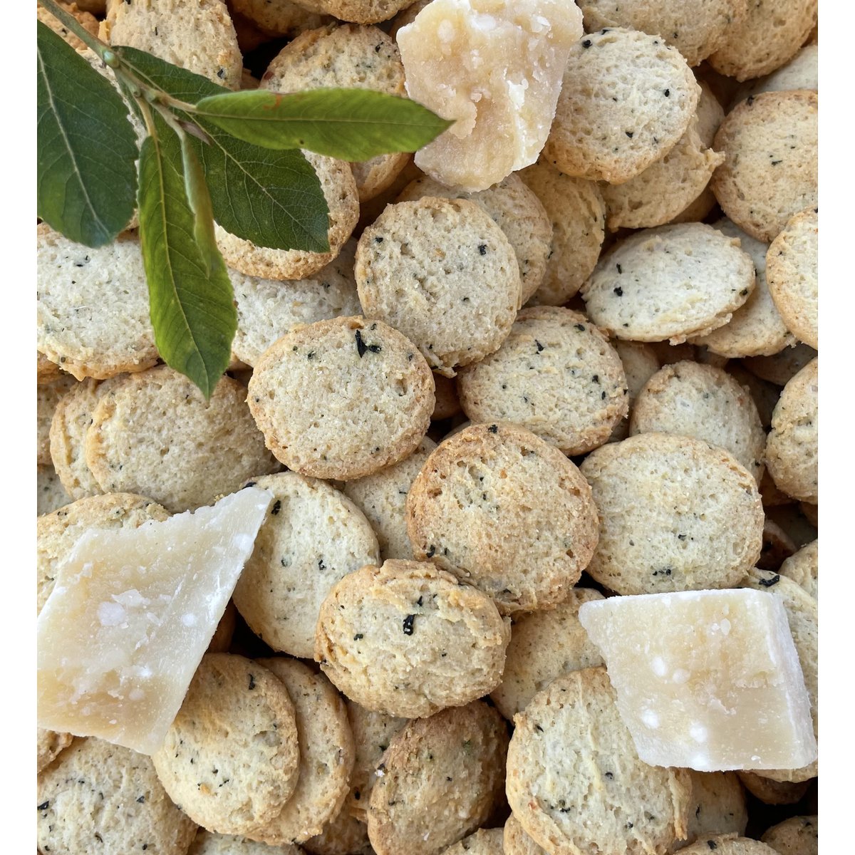 Mini aperitif cookies: Parmesan A.O.P. - Basil