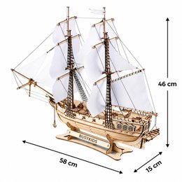Brigg aus Holz zum Bauen Eisberg – 3D-Holzpuzzle 311 Teile, Schiffsmodell mit Segeln und Takelage, Modellbausatz ab 12 Jahren