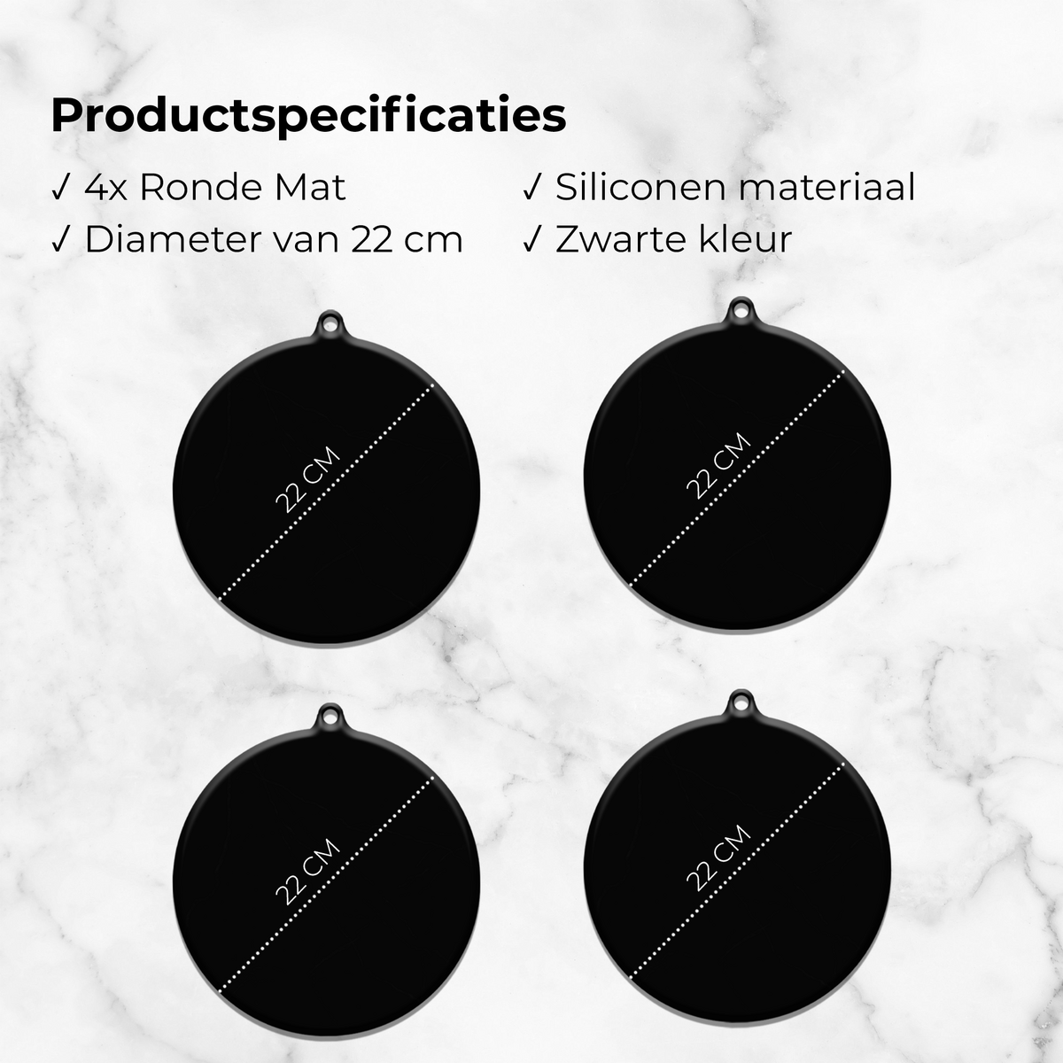 Protectores de inducción: negro, 4 piezas