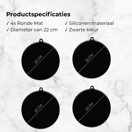 Induktionsbeskyttere - Sort, 4 stykker