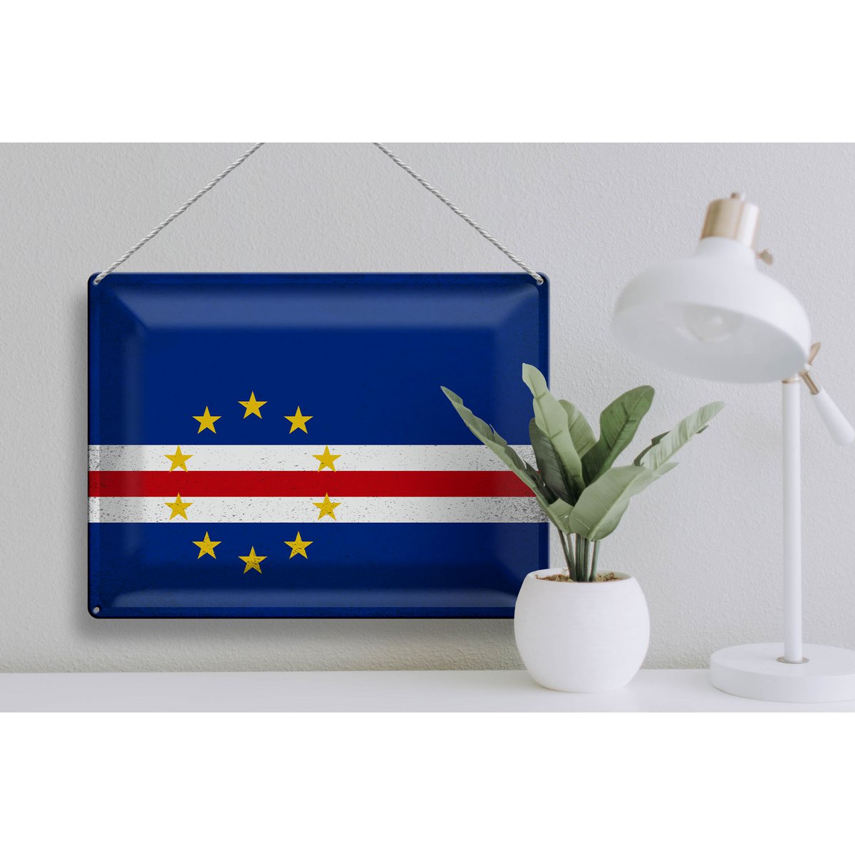 Tin Sign Flag Cape Verde 40x30cm Cape Verde Vintage