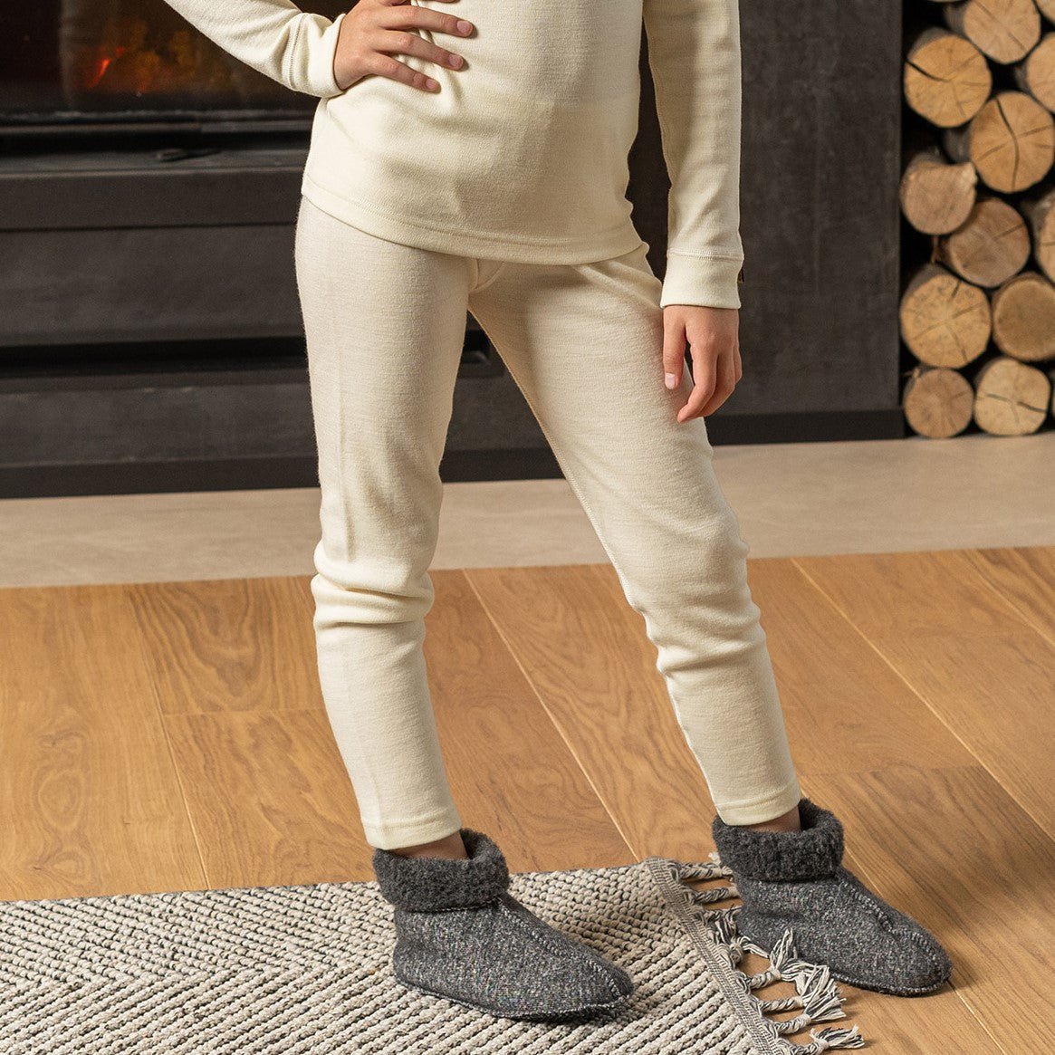 Pantalon Enfant 250 Merino Naturel