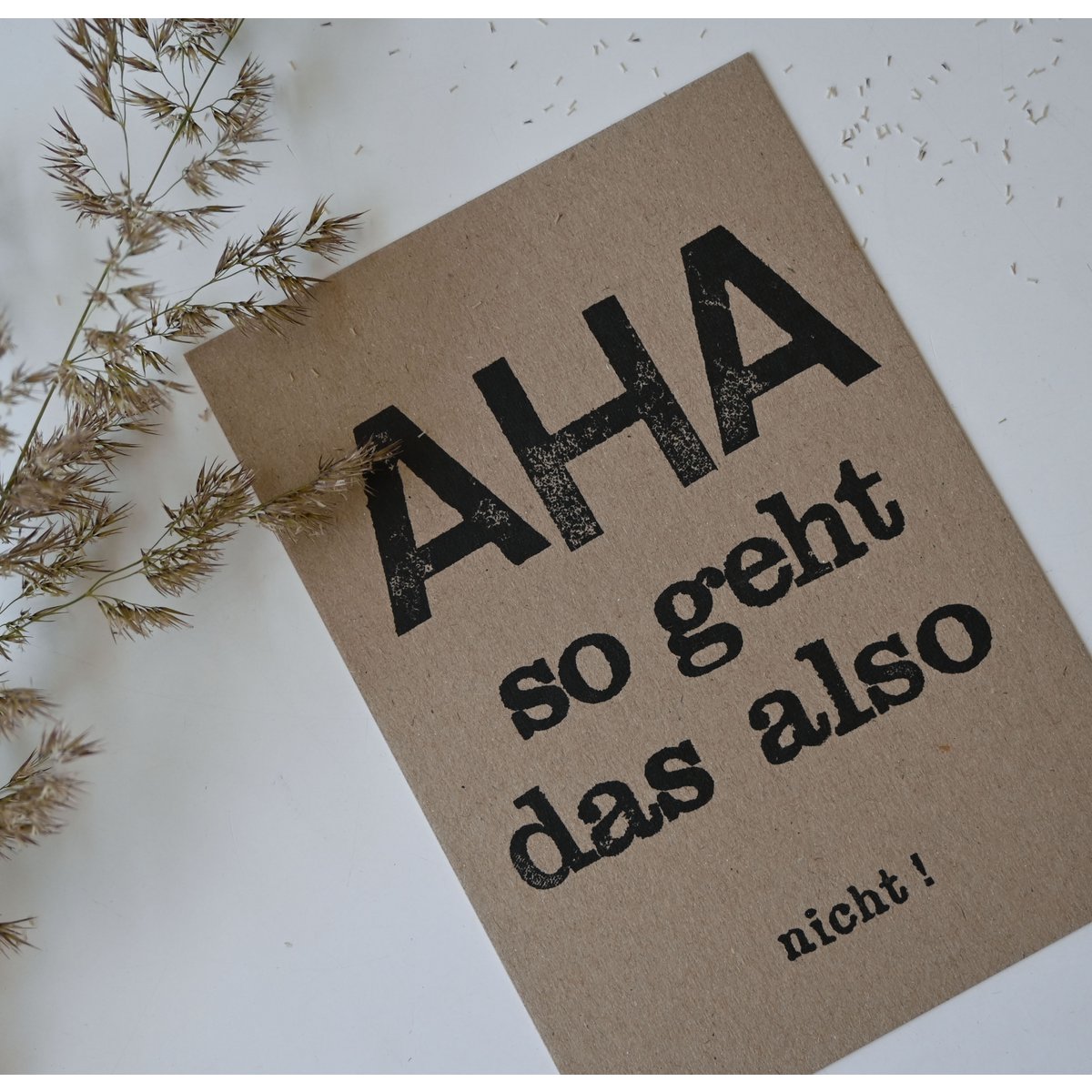 Gestempelde postkaart "AHA"