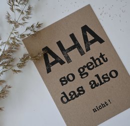 Postal de postal "aha" estampada