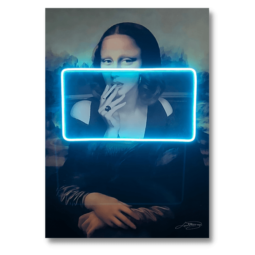Gioconda fumo | Arte della parete a LED