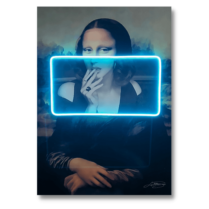 Gioconda fumo | Arte della parete a LED