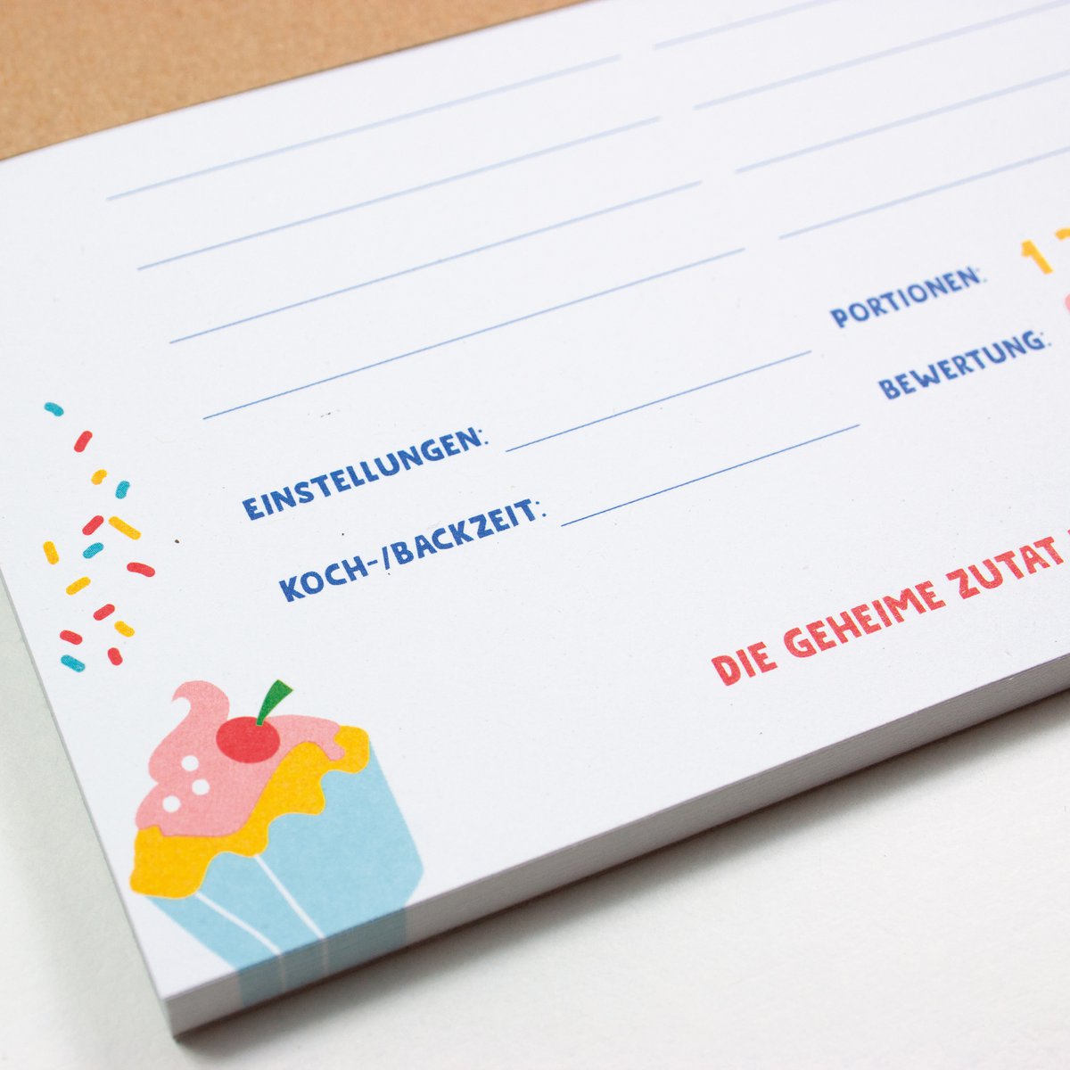 Block - recipes - "The secret ingredient is always love" from recycled paper