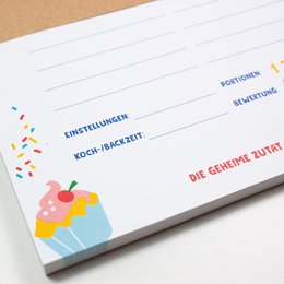 Block - recipes - "The secret ingredient is always love" from recycled paper