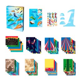 Insieme di arte di aerei di carta