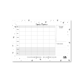 A4 family planner calendar with grid layout and space for scheduling and planning.