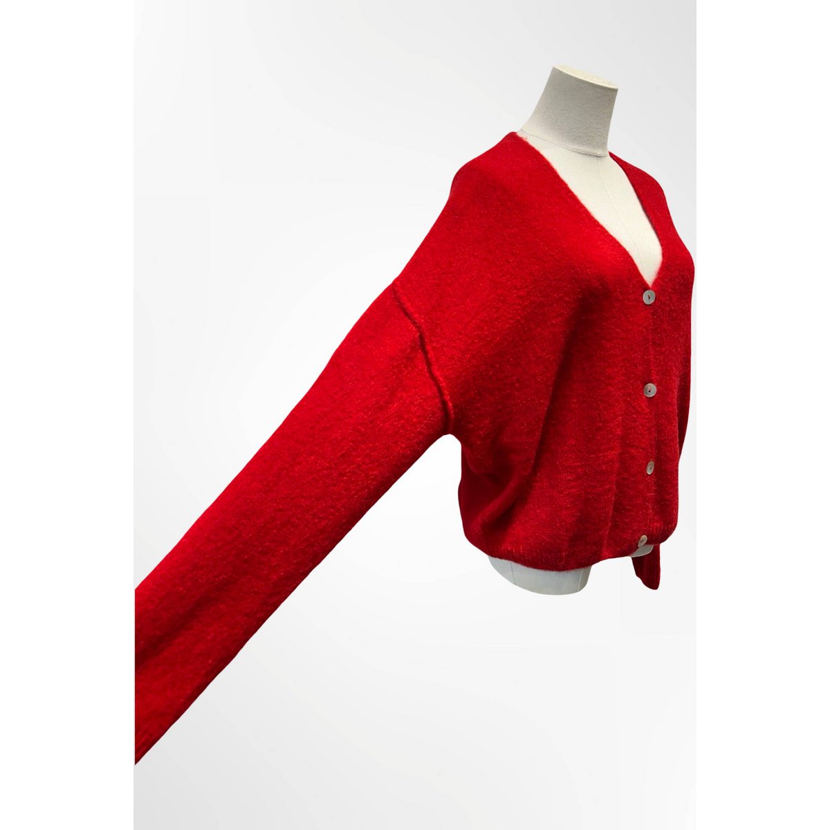 Cardigan Femme - Qualité Premium – Col V Profond en Maille Douce avec Boutons- ALPAGA/ LAINE - 23050