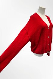 Dame cardigan - Premium kvalitet - Blød strik dyb V-hals med knapper - ALPACA/ULD - 23050