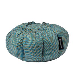  Turquoise cooking bag made of durable, heat-resistant material with a drawstring closure for easy use.