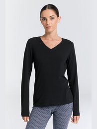 4413 | Damen Bio-Baumwoll Langarmshirt mit V-Ausschnitt
