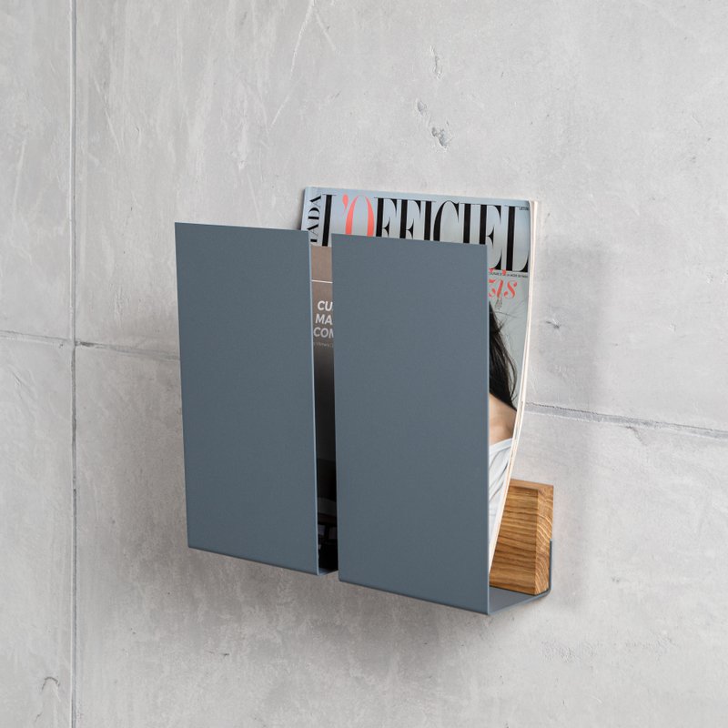 Wandtijdschriftenrek WINGS, wit, grijs, groen, zwart