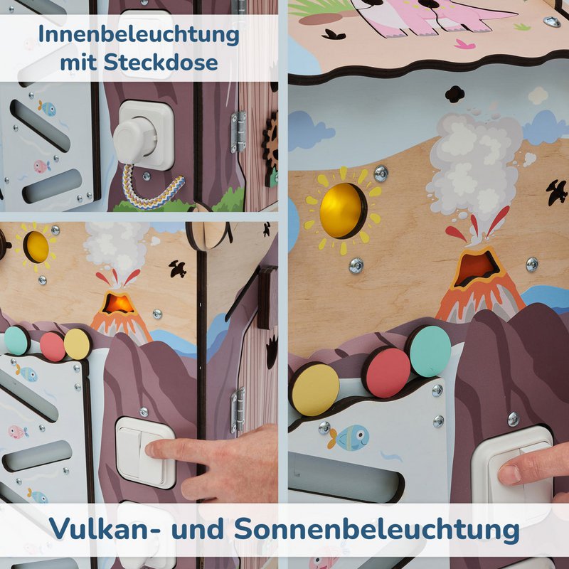 Busyboard Spielhaus DINO mit Beleuchtung