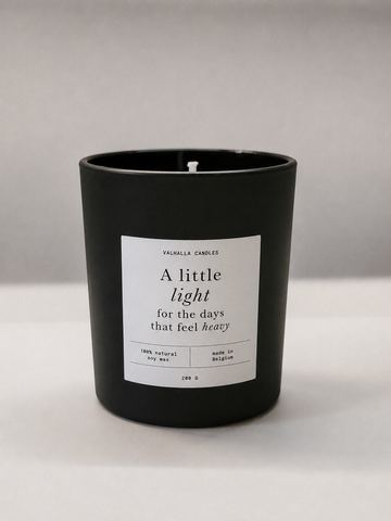 'A Little Light' comfort candle | black glass